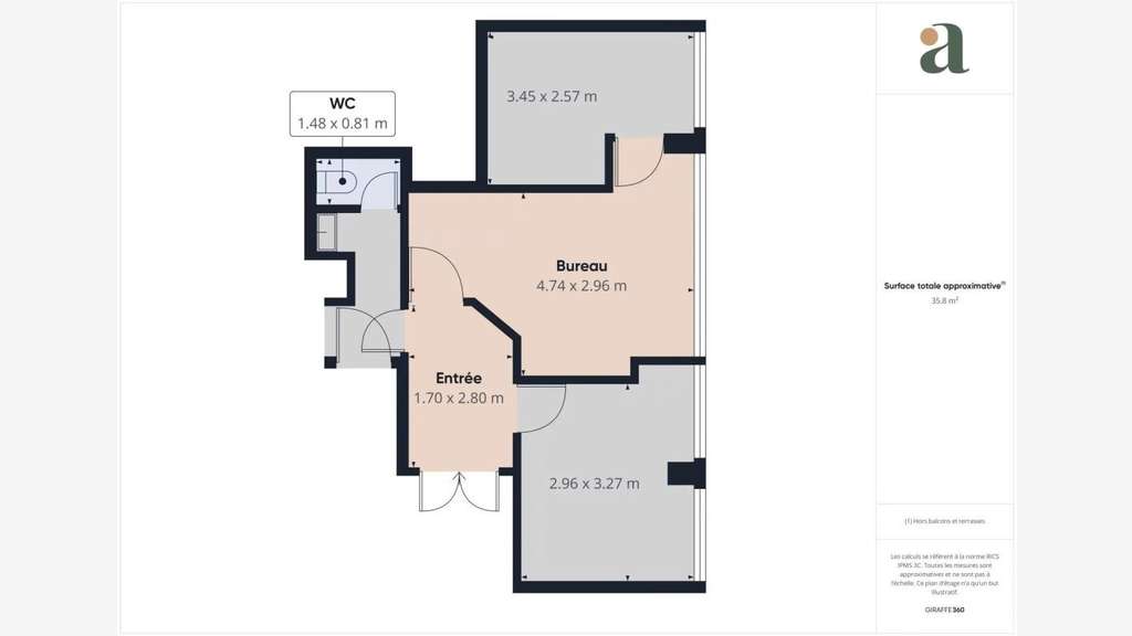 Bureaux lumineux avec vue sur jardin en vente en