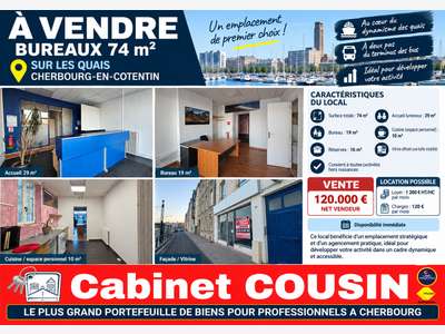 Vente bureaux 74m² sur les quais à Cherbourg