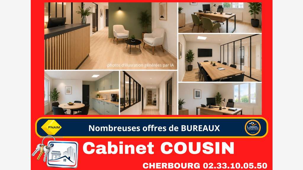 Vente murs bureaux de 200m² Cherbourg-en-Cotentin