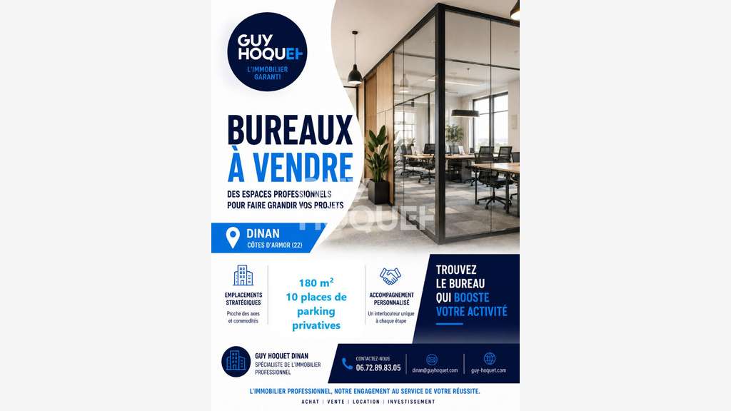 Vente bureaux rénovés 180m² à Dinan 