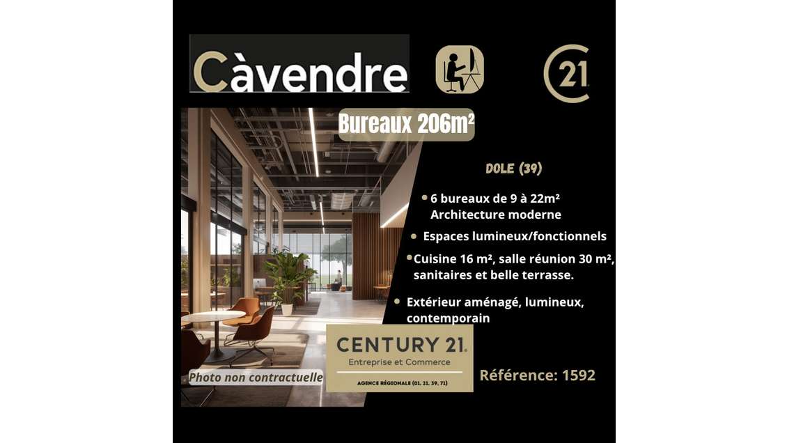 Bureaux à vendre 208m² à Dole