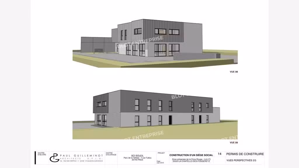 A vendre bureaux 548m² à La Chapelle-des-Fougeretz