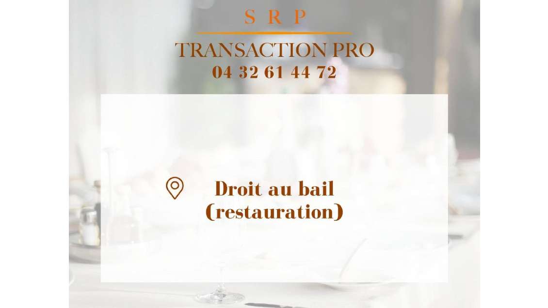 A VENDRE DROIT AU BAIL PROCHE L'ISLE SUR LA SOR...