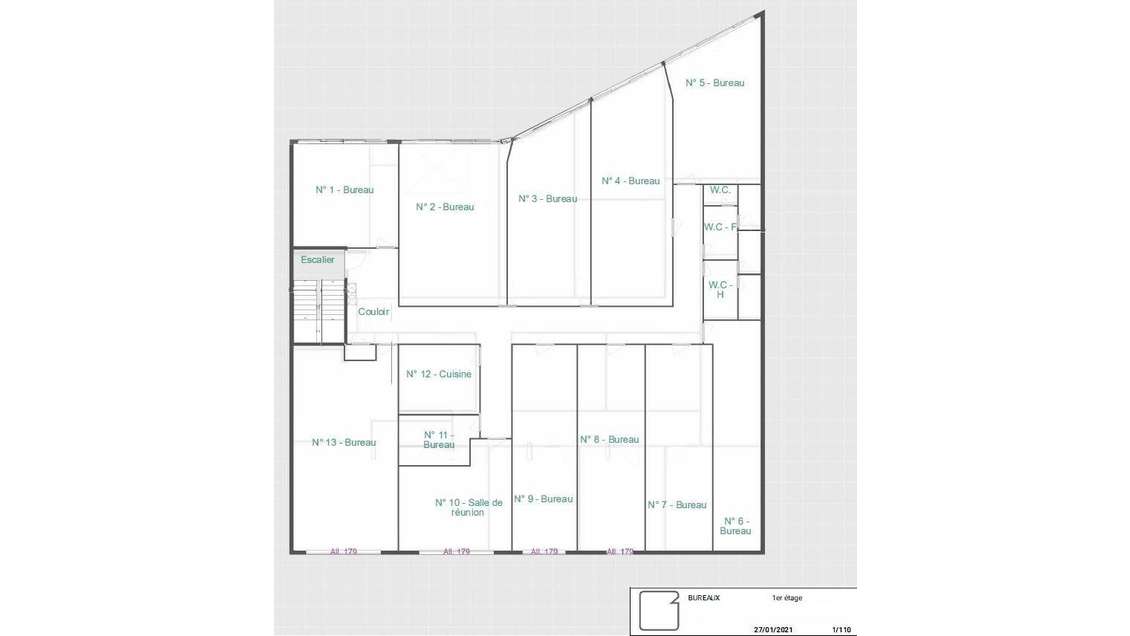 Vente bureaux occupés  922m² à Montreuil