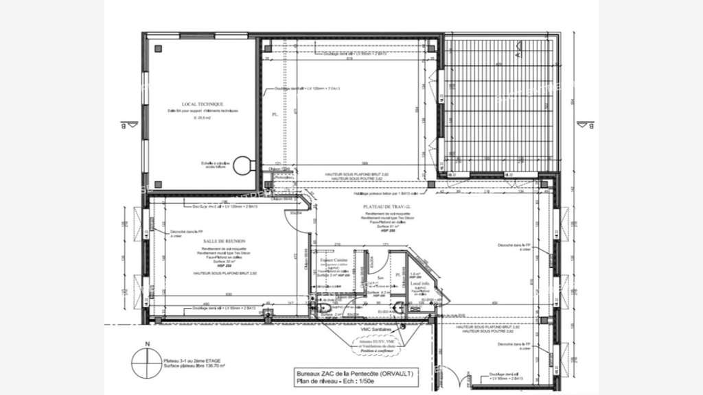 À vendre bureaux 137m² avec terrasse à Orvault 