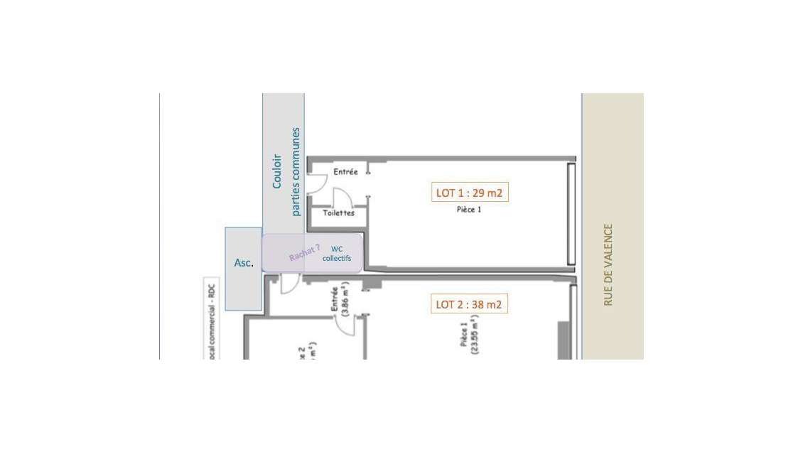 Vente bureaux 66m² à Paris 5e Bas Mouffetard