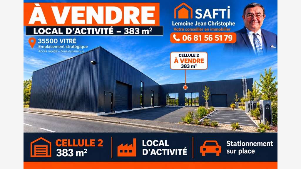 Vente cellule d'activité 383m² libre à Vitré