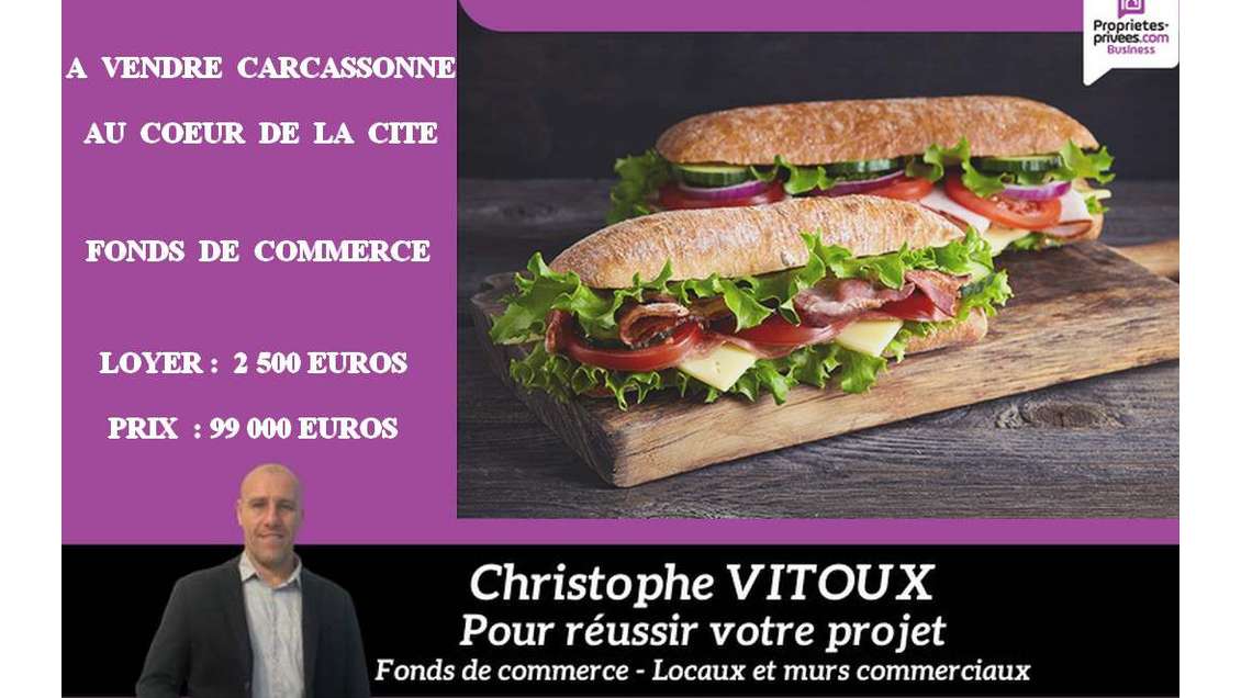 Cède bail restaurant de 50m² à Carcassonne 11000