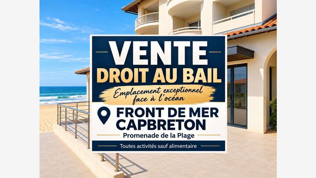 Vente droit au bail 60m² à Capbreton face océan