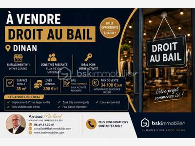 Vente droit de bail empl premium Dinan centre 