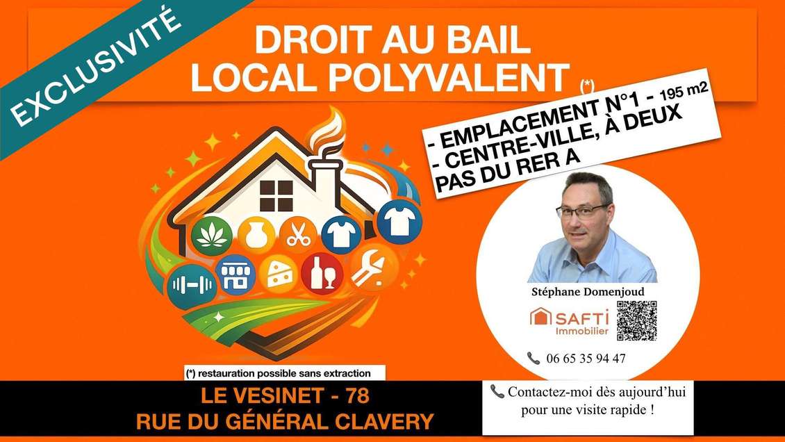 Vente local commercial 195m² empl n°1 Le Vésinet