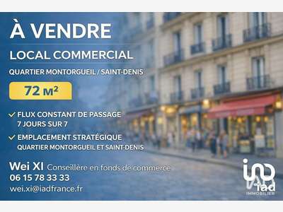 Vente boutique 72m² à Paris Montorgueil St Denis
