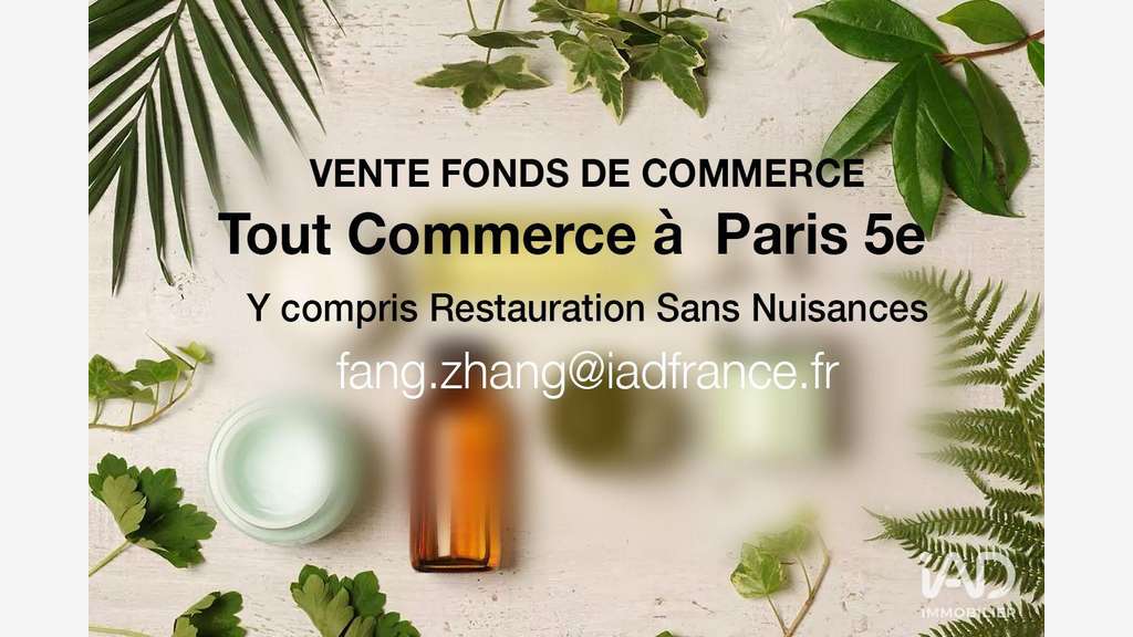 Vente local 70m² quartier prestigieux de Paris