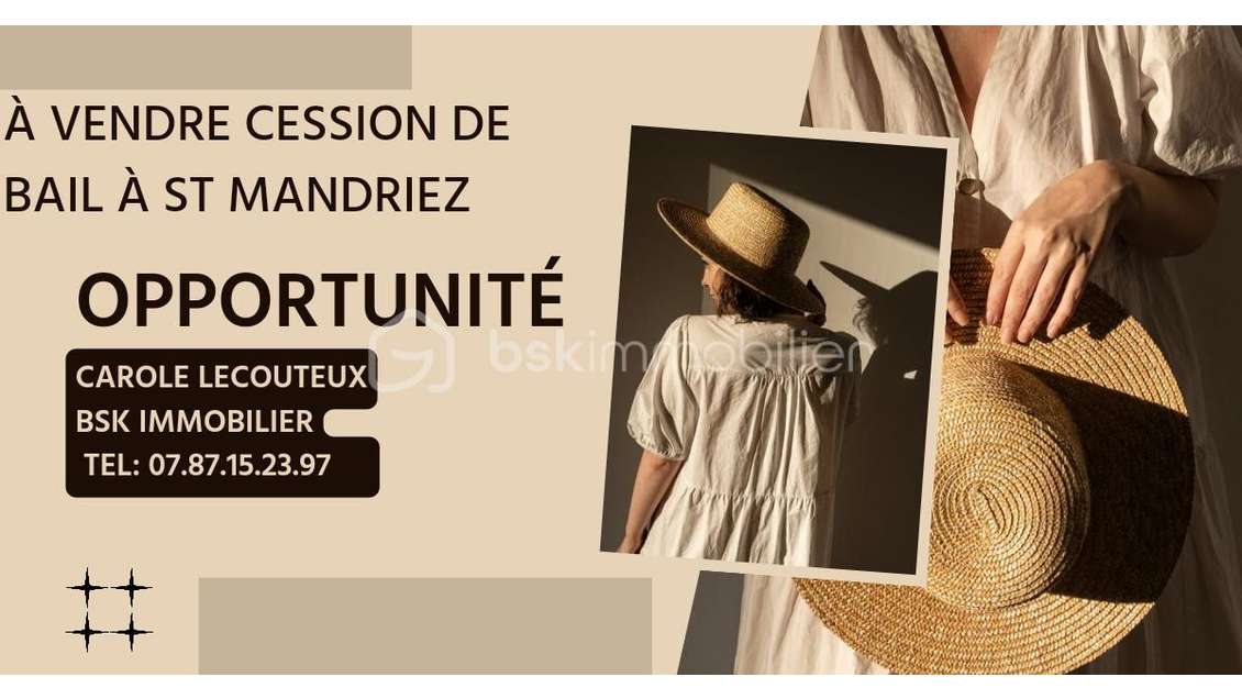 Local commercial 22m² à céder ST Mandriez sur Mer