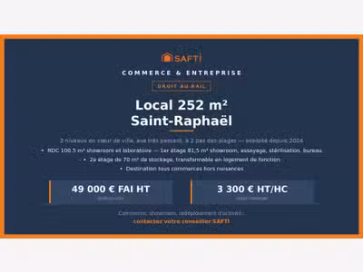 Droit au bail 252m² en cœur de Saint-Raphaël