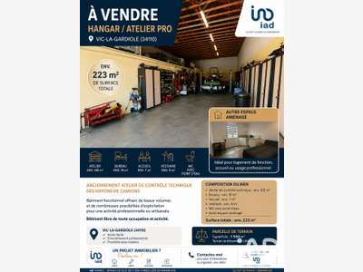 Vente hangar atelier de 223m² à Vic-la-Gardiole