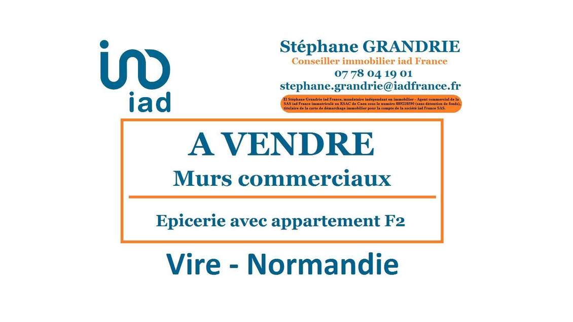 Vente boutique 36m² proche de la gare à Vire