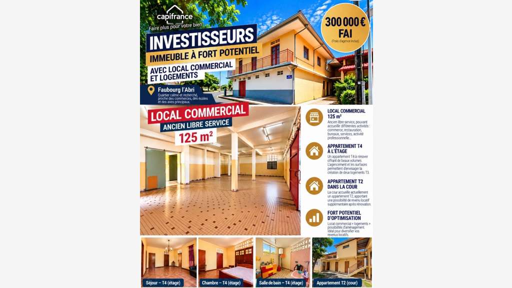Invest immeuble à fort potentiel à Cayenne