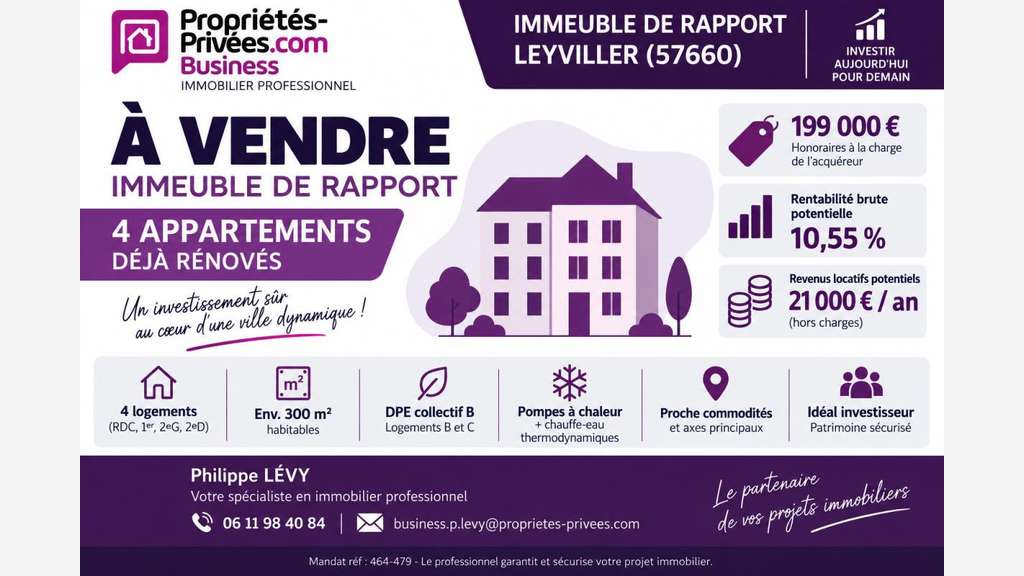 Immeuble de rapport 4 appartements à Leyviller