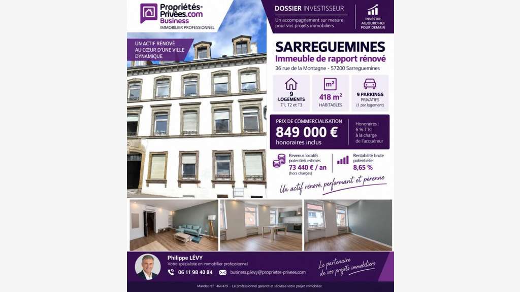 Vente immeuble en pleine propriété à Sarreguemines