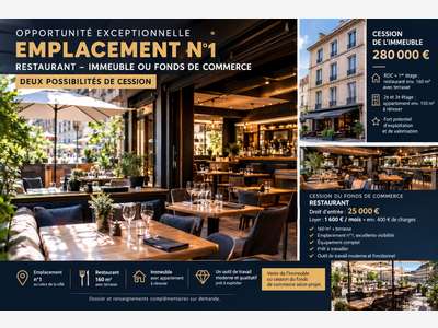 EMPLACEMENT N°1  MURS RESTAURANT PRÊT À TRAVAILLER