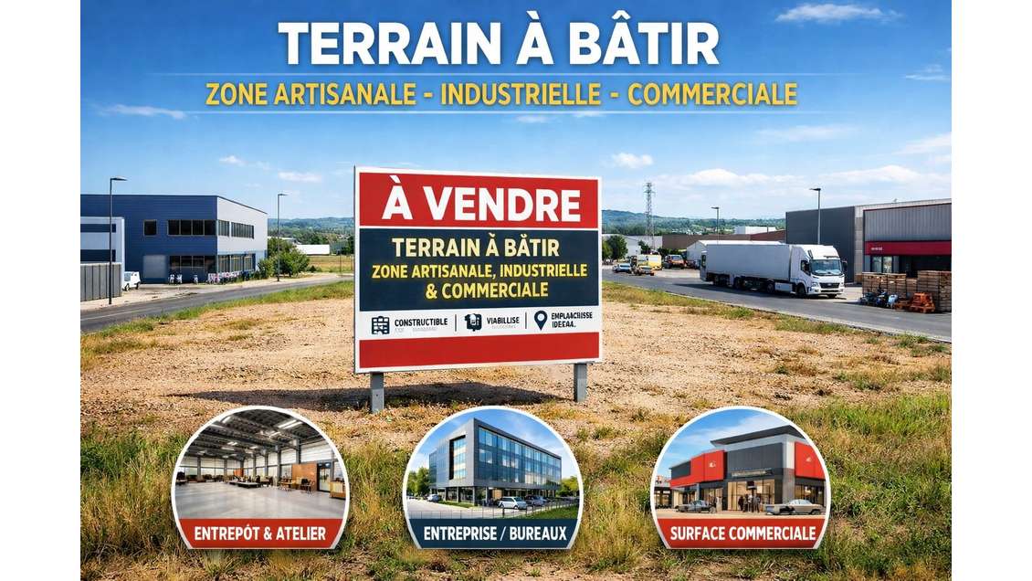Terrain à bâtir en zone d'activité commerciale
