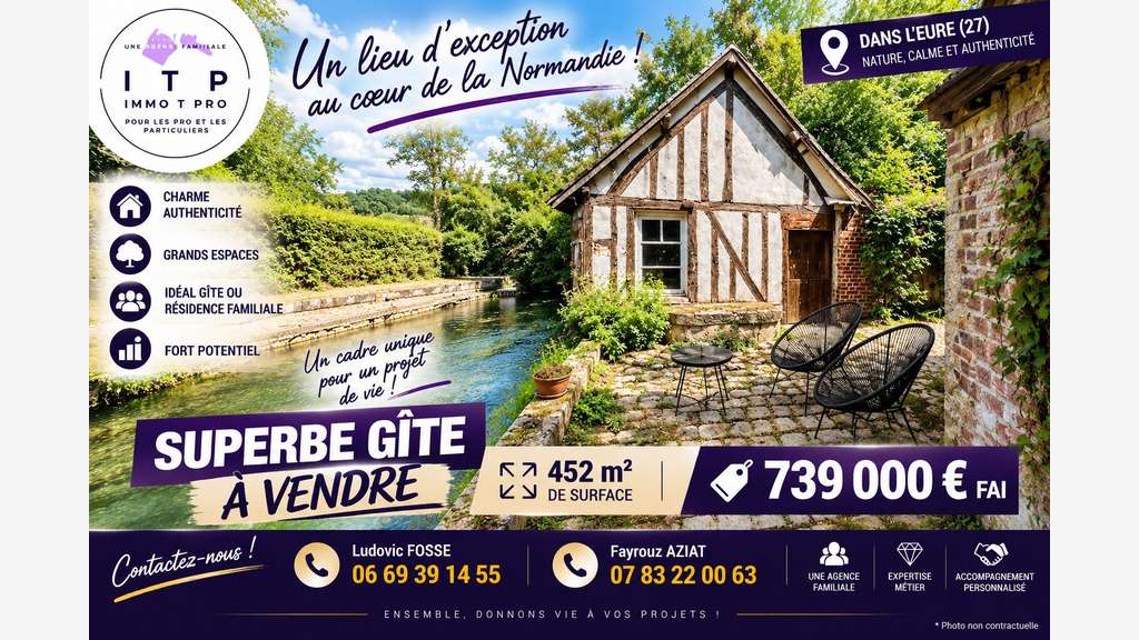 AV Propriété de caractère avec gîtes à Acquigny