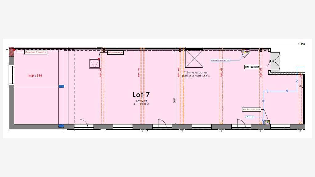 AV plateau à aménager de 250m² à Chaponost