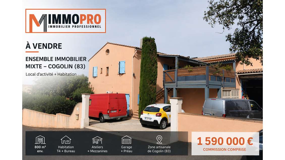 Local d'activité + habitation 800m² à Cogolin