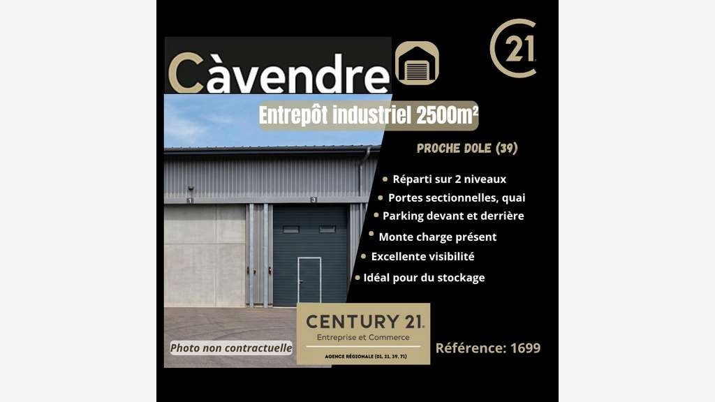 Entrepôt / local industriel 2500 m2- proche Dole