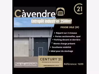 Vente local industriel de 2500m² proche de Dole