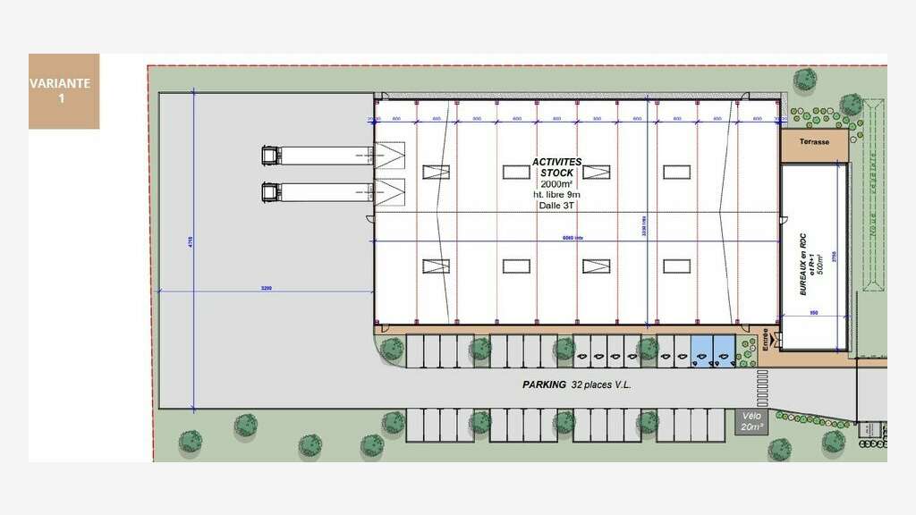 Bâtiment indépendant 2500m² à vendre à Genas