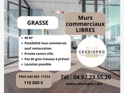 AV murs commerciaux 40m² axe majeur Grasse centre