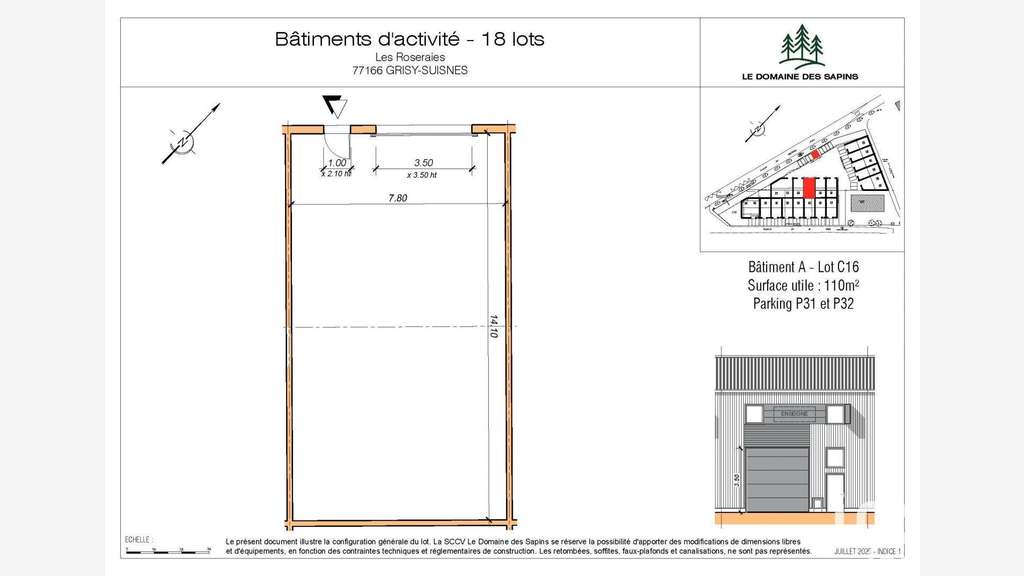 Vente local d'activités 110m² à Grisy-Suisnes