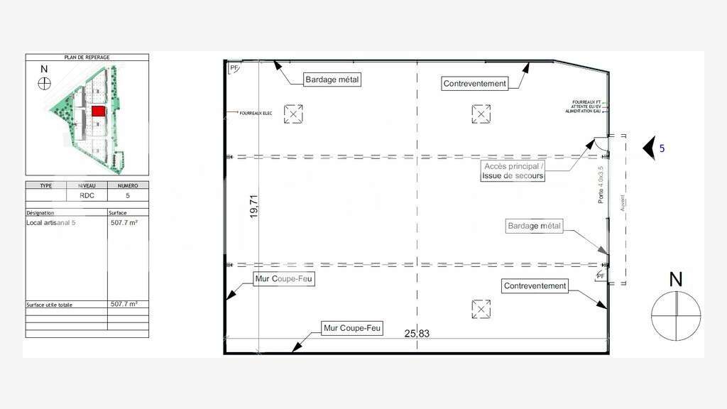 A vendre atelier neuf de 508m² en ZFU La Rochelle