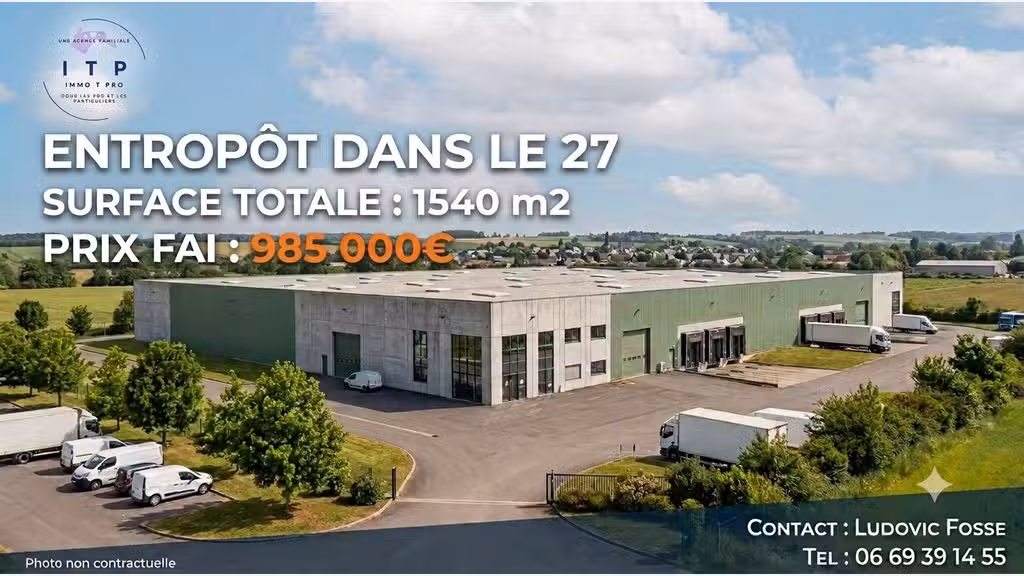 Vente entrepôt 1544m² avec bureaux à La Saussaye