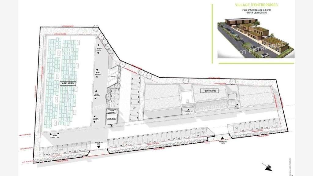 A vendre cellule 389m² au Bignon Parc de La Forêt