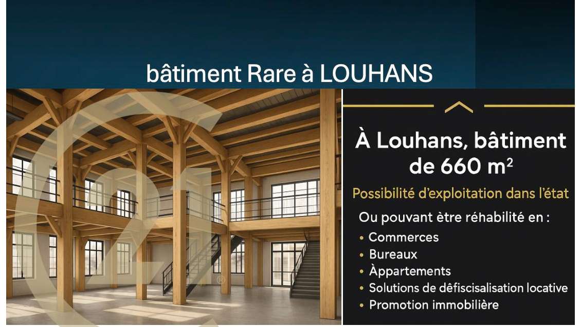 A vendre entrepôt polyvalent 660m² à Louhans