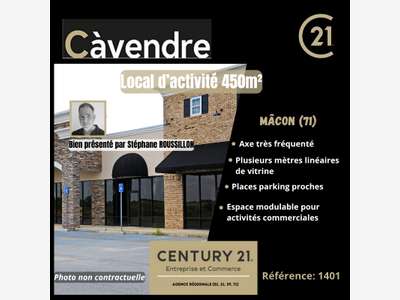 Vente local 450m² visibilité exceptionnelle Mâcon