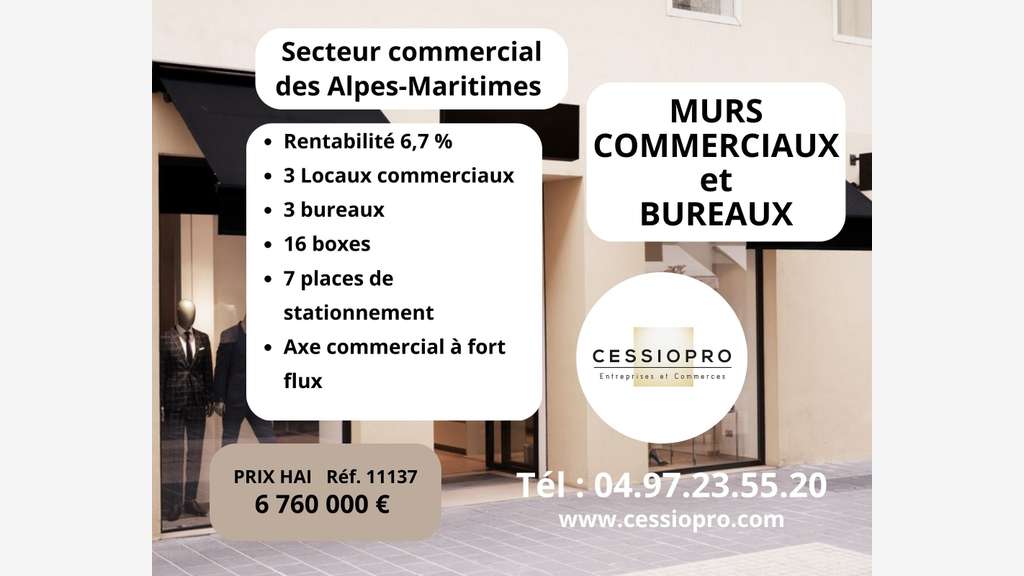 Vente murs commerciaux loués sur Nice