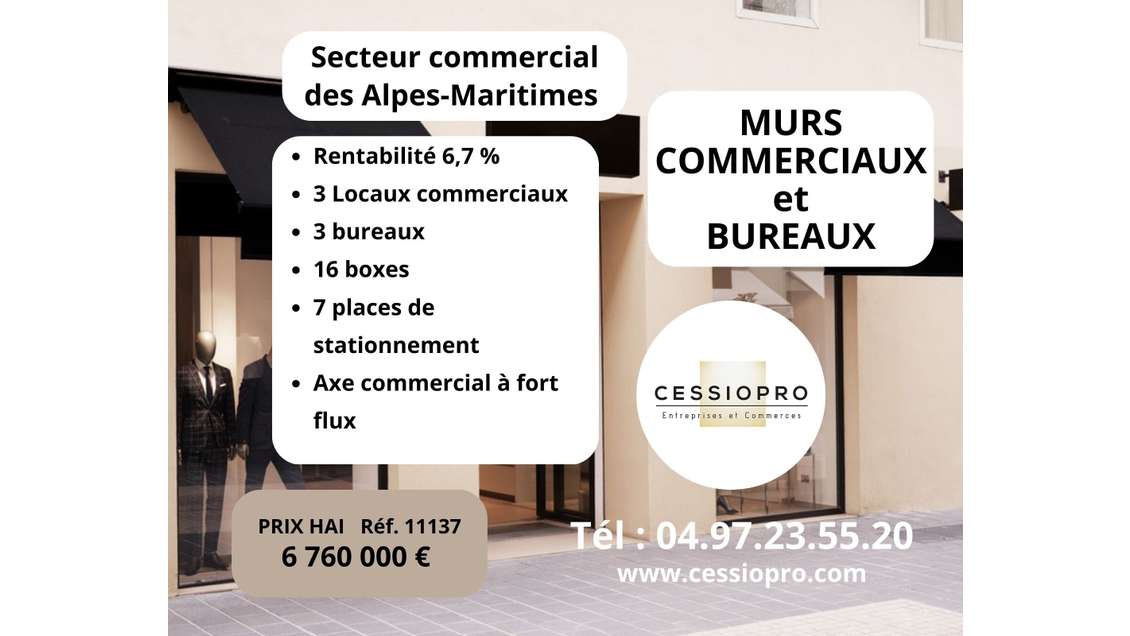 Vente murs commerciaux loués sur Nice