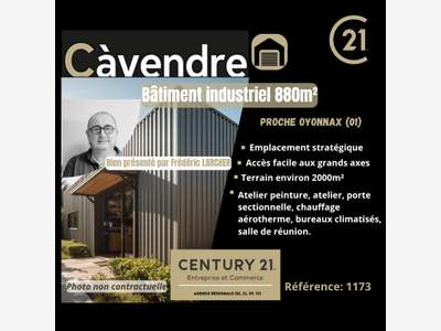 Bâtiment industriel  880m²à vendre proche Oyonnax