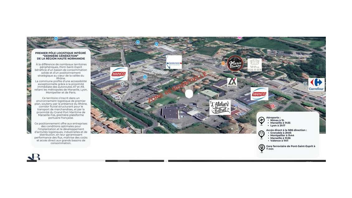 Vente locaux 2650m² à Pont-Saint-Esprit Porte Sud