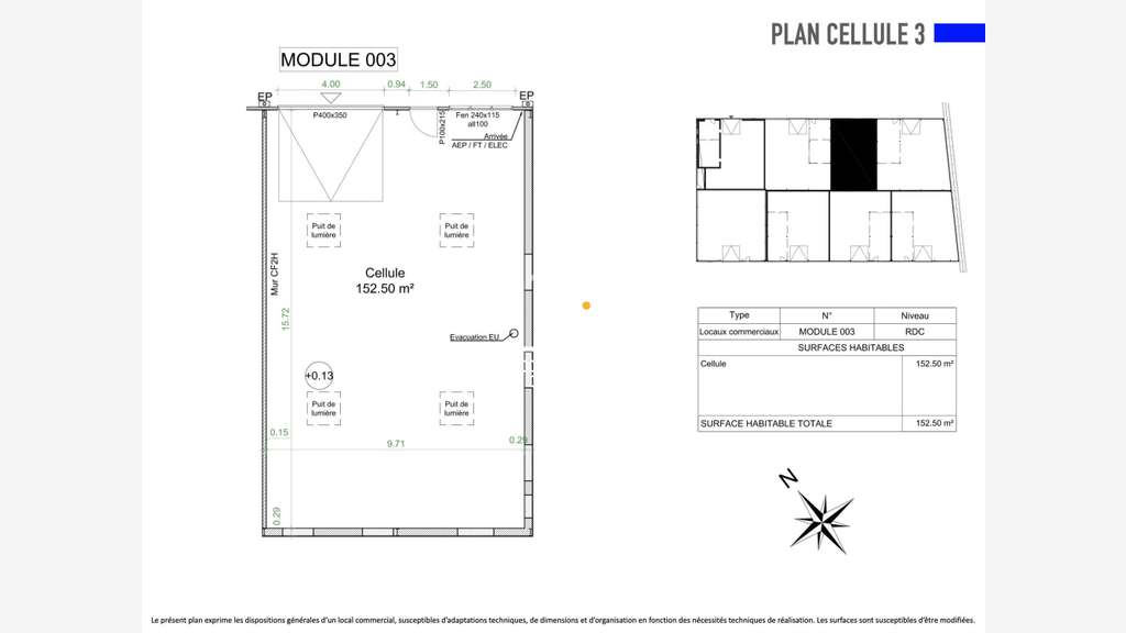 A vendre local neuf 152m² Z.A de la Nivardière