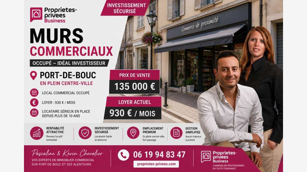 Vente murs commerciaux loués à Port de Bouc