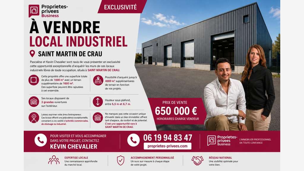 SAINT MARTIN DE CRAU - HANGAR INDUSTRIEL 1000 m²