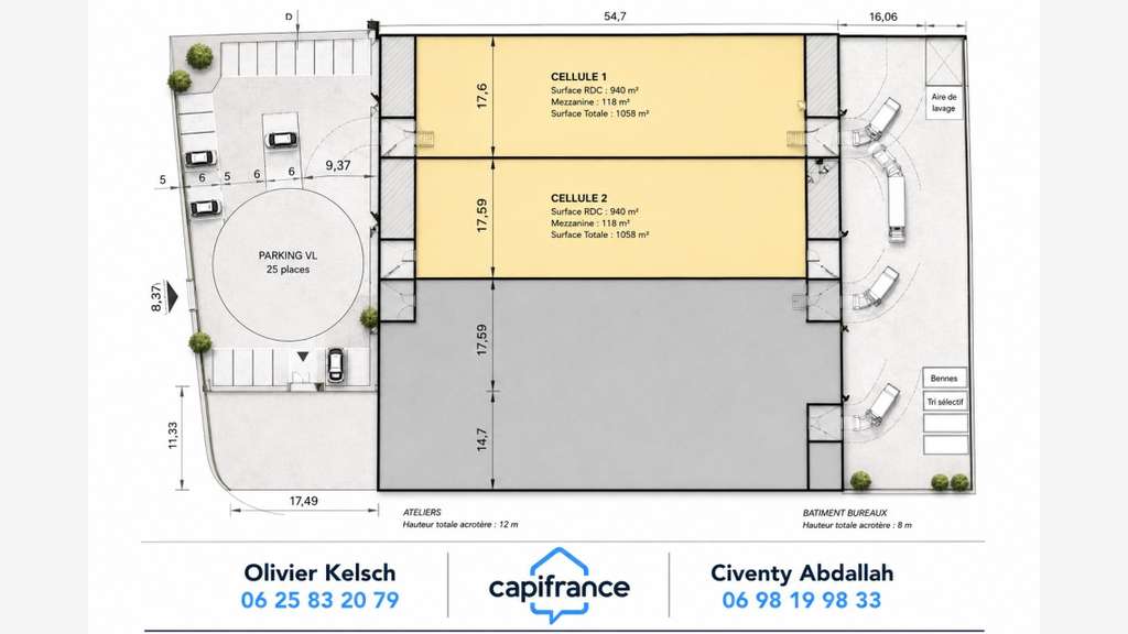 LOCAL INDUSTRIEL NEUF 1 058 M² À VENDRE - PONT R