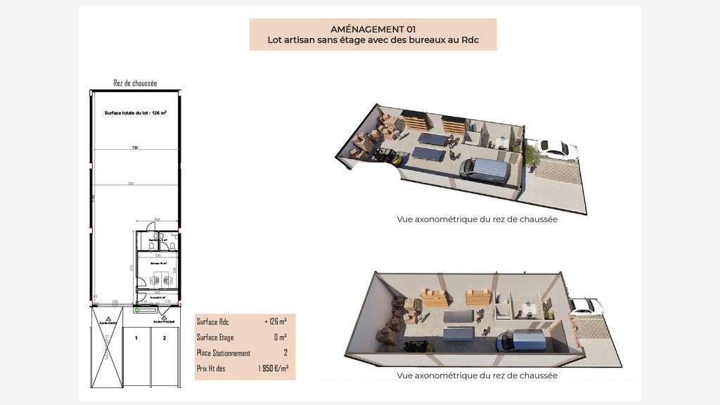 Vente Local d'activité 126m² Vaux le penil