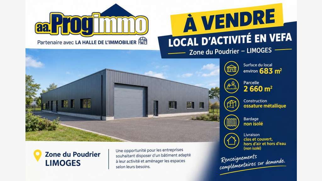 Vente local en VEFA zone du Poudrier à Limoges