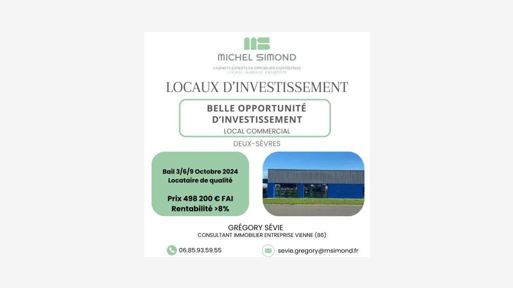 Vente local avec locataire de qualité à Sciecq